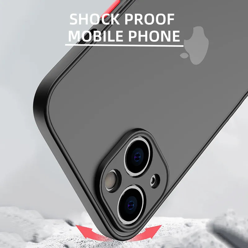 Shockproof Armor Matte Case For iPhone  14   Pro Max Luxury Silicone Clear Hard PC Cover Capa